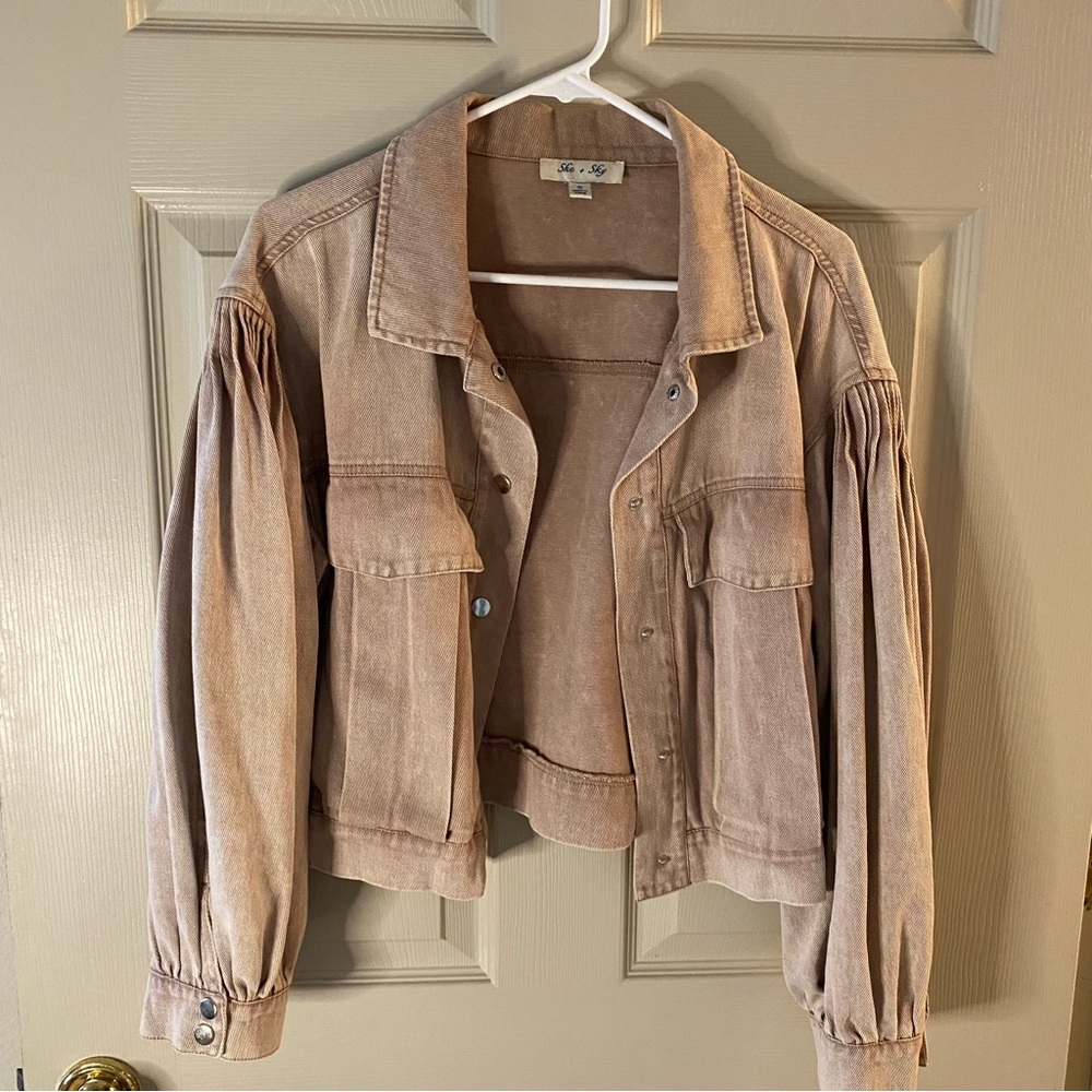 Oversized Cropped Denim Jacket - image 3